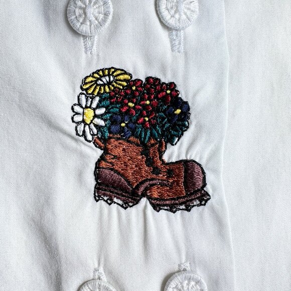 HESS FRACKMANN Trachten White Cotton Embroidered Blouse 36 - Picture 4 of 8